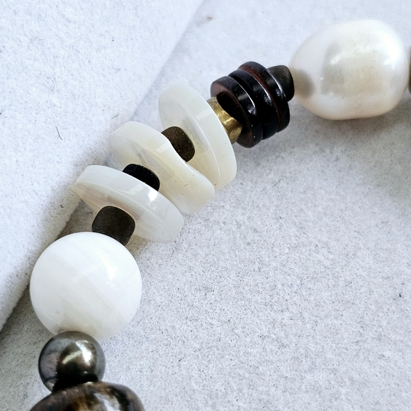 Silpada Stretch Bracelet with Pearls, Brass, Wood, and Gems - Picture 11 of 14